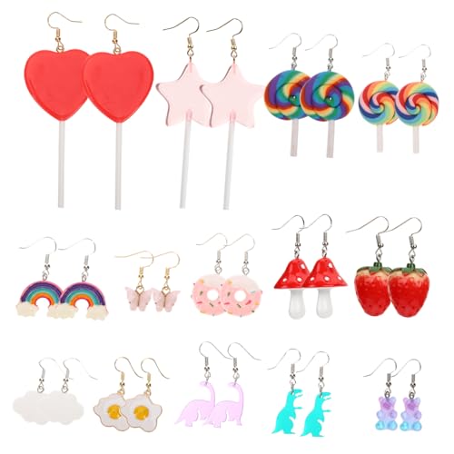 Beaupretty 14 Paare Teiliges Damen Ohrringe Set Harz Tropfen Anhänger Kreative Herz Ohrringe Leicht und Angenehm Modische Ohrschmuck für Frauen und Mädchen von Beaupretty