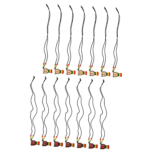 Beaupretty 14 Stück Teiliges Afrikanisches Handtrommel anhänger Einzigartiger Holzanhänger Handbemalt Modische Halskette Dekorativer Schmuck für Frauen Geschenkidee von Beaupretty