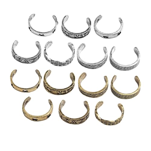 Beaupretty 14stücke Metall-zehenringe Geschnitzte Hohle Zehenringe Kleine Für Damen Gold Silber Leicht Angenehm Und Langlebig von Beaupretty
