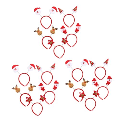 Beaupretty 15 Stk Weihnachtskopfschmuck Weihnachts-Schneemann-Hut-Stirnband weihnachtskopfkissen weihnachts haarreif weihnachtlicher haarreif weihnachtsdeko Weihnachtshaarband Haarreifen rot von Beaupretty