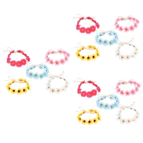 Beaupretty 15 Stk Stirnband Damen Blumen Hippie-boho-stirnband Blumen-hippie-stirnband Blumen Stirnbänder Für Frauen Sommerparty Stirnband Sommerliches Blumenstirnband Kranz Bohemien Fräulein von Beaupretty