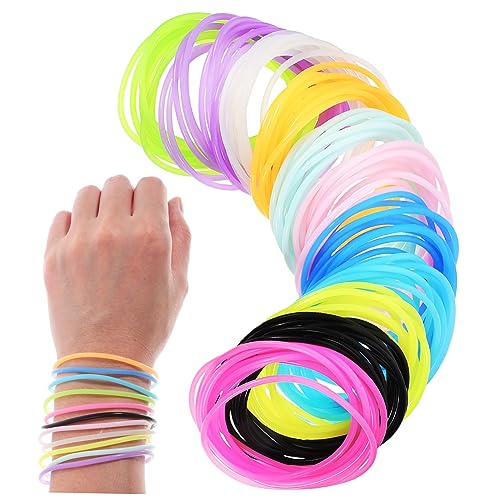 Beaupretty 150 Stück Leuchtende Silikonarmbänder für Mädchen Glow in The Dark Jelly Armbänder Nachtleuchtende Haarbänder Elastisches Silikonarmband mit Angenehmem Tragegefühl von Beaupretty