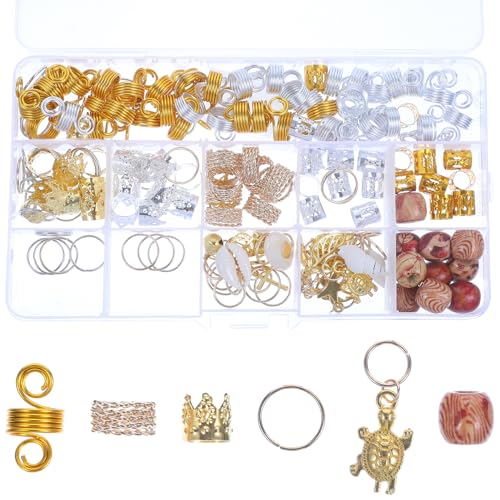 Beaupretty 158stücke Haarzöpfe Schmuck Zubehör Haarzöpfe Dekoration Anhänger Ring Zubehör Schmuck Für Dreadlocks Accessoires von Beaupretty