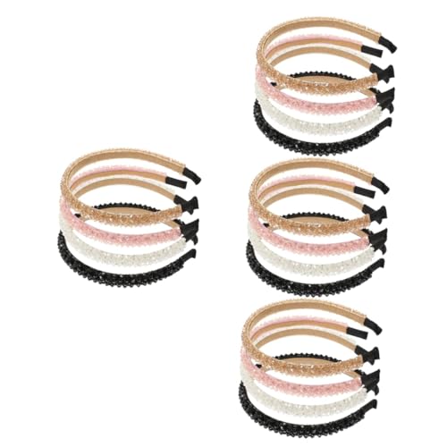 Beaupretty 16 Stk Perlen Kristall Stirnband Rutschfeste Stirnbänder Verzierter Haarreif Frauen Stirnband Gepolstertes Stirnband Strass-stirnbänder Fräulein Stoff Strasssteine Pailletten von Beaupretty