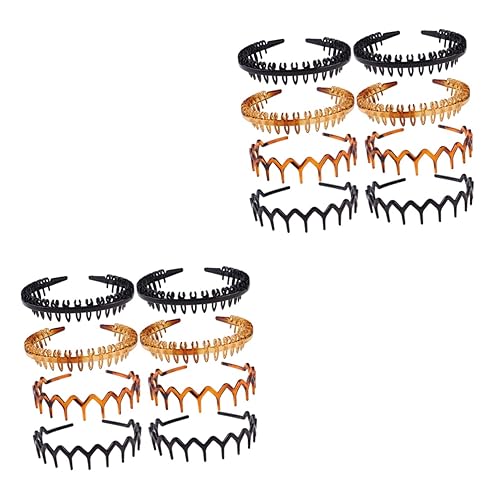 Beaupretty 16 Stk Vintage Anti-rutsch-stirnband Schwarze Stirnbänder Für Frauen Zähne Kamm Haarband Haifischzahn-kamm-stirnband Stirnbänder Aus Kunststoff Rock Einfach Plastik Fräulein von Beaupretty