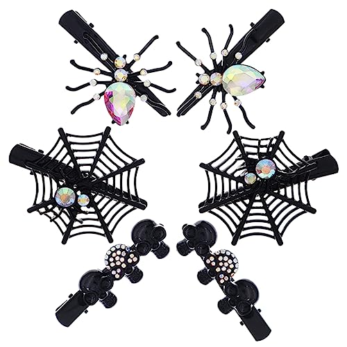 Beaupretty 18 Stück Lange Clips Clip Goth Spinne Totenkopf Alligatorhaar Damen Netz Strass Haarnadeln Dekorativ Lustig Pin Haarspangen Spinnennetz Zombie Kristall Für Pearl Rock Mädchen von Beaupretty