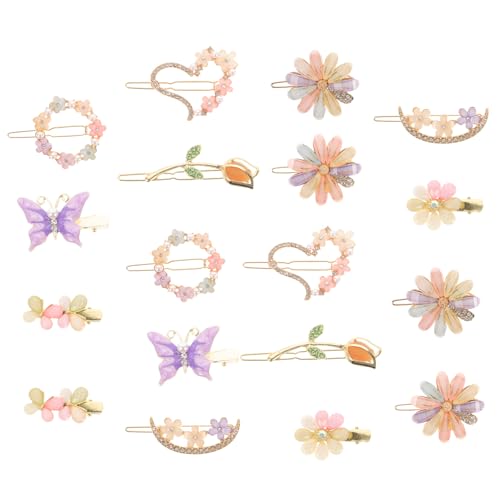 Beaupretty 18stücke Haarspangen Mit Schmetterlingen Und Strassherzen Für Frauen Haarzubehör Mit Blumen Sicherer Sitz Für Hochzeiten Und Partys von Beaupretty