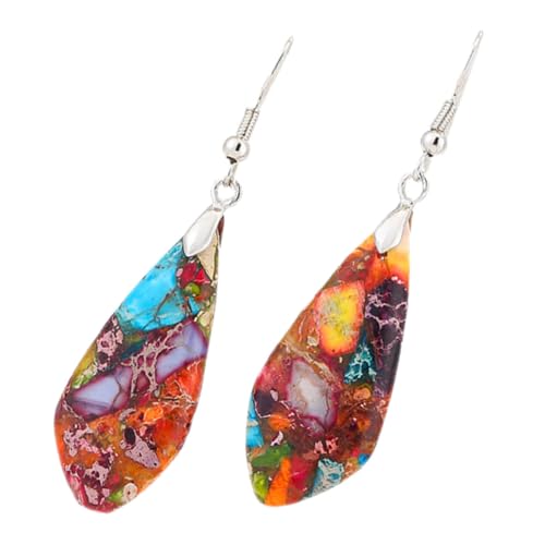 Beaupretty Bunte Tropfenstein Ohrringe für Damen Böhmische Hängeohrringe Farbenfrohe Steinohrhänger für Strand und Urlaub Einzigartiger Schmuck von Beaupretty