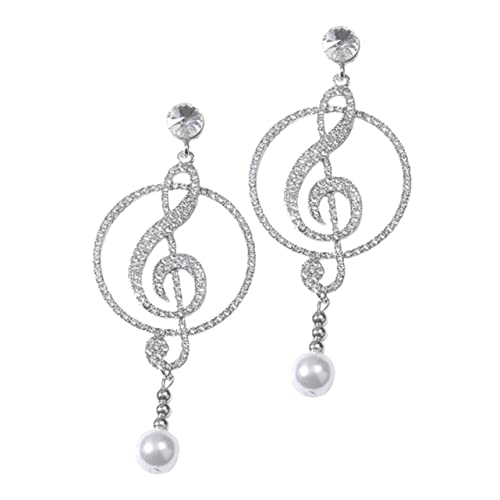 Beaupretty Tropfen Ohrringe Für Damen Musiknote Ohrringe Mit Strass Baumelnde Als Für Partys von Beaupretty