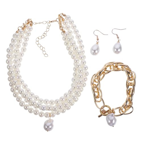 Beaupretty Perlen Schmuckset Für Frauen Mit Halskette Armband Und Ohrringen Für Hochzeit Party Abendessen Brautschmuck Geschenkidee von Beaupretty