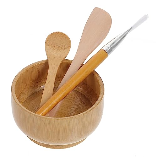 Beaupretty Selbstgemacht Gesichtsmaske Satz Holzschüssel Pinsel Cutter Löffel Für Zuhause Maskenschale Maskenmischschale Beauty Maskenwerkzeug Für Selbstgemacht Anwendungen von Beaupretty