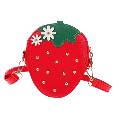 Beaupretty Erdbeere Form Schultertasche Für Mädchen Handgefertigte Erdbeer Münztasche Modische Geldbörse Aus Pu Niedliche Umhängetasche Für Kinder Praktische Clutch Für Kleine von Beaupretty
