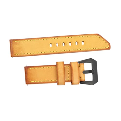 Beaupretty Rindsleder Uhrenarmband 20mm Retro Uhrband für Männer und Frauen Gelb Austauschbar und Design von Beaupretty