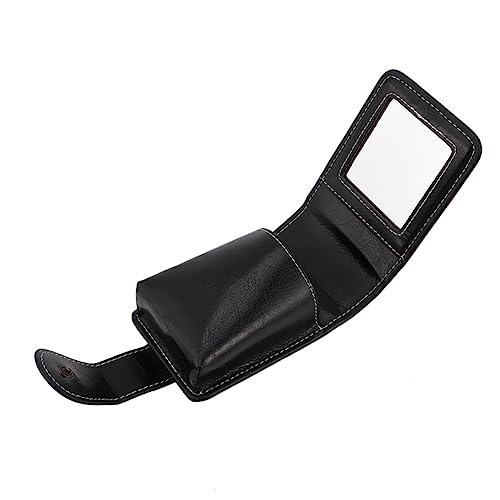 Beaupretty 1Stück Lippenstiftbeutel mit Spiegel Kosmetiktasche aus PU für Lippenstifte und Lipgloss Eleganter Schwarzer Organizer für Unterwegs für Damen und von Beaupretty