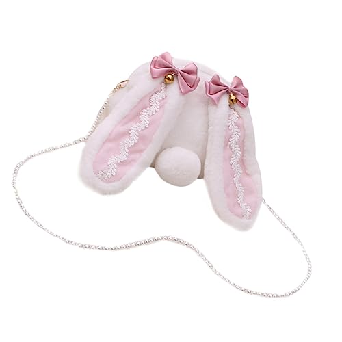 Beaupretty Plüsch Kaninchen Umhängetasche für Mädchen Lässige Sling Tasche Weiches Plüschmaterial Entzückendes Kaninchen Design Leicht und Kompakt von Beaupretty