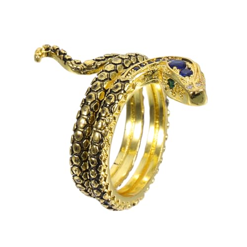 Beaupretty 1Stück Schlangenförmiger Fingerring mit Blauen Zirkonia Kreatives Unisex Design für Männer Frauen Perfektes für Besondere Anlässe von Beaupretty