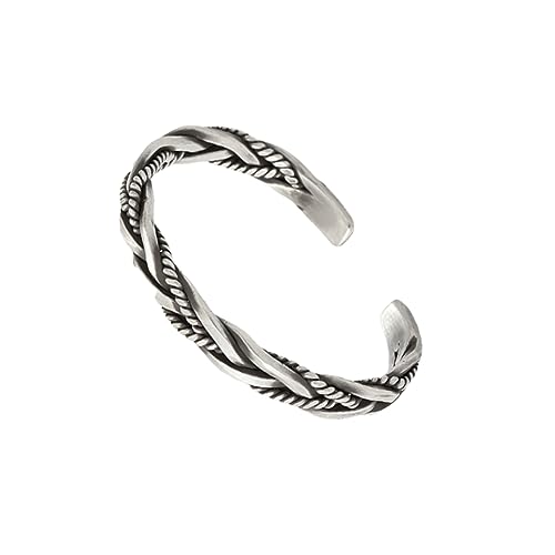 Beaupretty Retro Silberarmband für Paare S925 Silber Verstellbarer Offener Armreif Geflochtenes Design Modischer Armschmuck für Damen und Herren für von Beaupretty