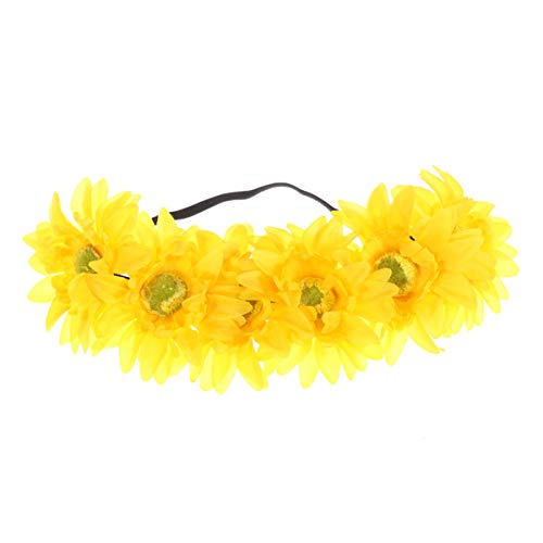 Beaupretty 1stk Künstliche Halo-haar-accessoires Hochzeitskranz Vampir-stirnband Verzierte Stirnbänder Für Damen Tag Der Toten Stirnband Sonnenblume Brautjungfer Blumen Haarzubehör von Beaupretty