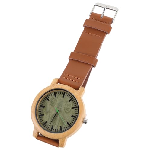 Beaupretty 1stück Holzarmbanduhr Für Herren Mit Echtem Lederarmband Casual Vintage Stil Leicht Und Langlebig Für Jeden Anlass Verawood Oberfläche von Beaupretty