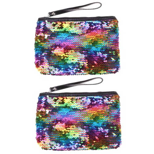 Beaupretty 2st Kosmetiktaschen Für Damen Clutch-geldbörse Für Damen Handtasche Damen Clutch Geldbörse Kupplungen Für Frauen Glitzer-Kosmetiktasche Meerjungfrau Aufbewahrungstasche Fräulein von Beaupretty