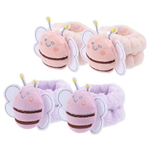 Beaupretty 2 Paar Armband mikrowellengeeignet Gesicht Spa-Stirnband Stoffarmbänder Handgelenk Waschbänder Spa-Armbänder Handgelenk-Waschbänder für Frauen Handtücher Flanell von Beaupretty