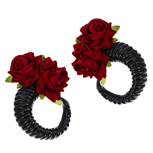 Beaupretty 2 Paar Klaue Haarnadel Haarspange Aus Rosenhorn Schafhörner Haarnadel Gothic Haarschmuck Schafhornclips Halloween-haare Teufel Bettwäsche Aus Baumwolle Kleine Banknote Dämon von Beaupretty