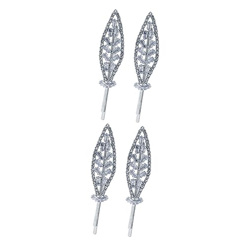 Beaupretty 2 Paar Haarspange Mit Strass Braut Haarnadeln Haarspange Hinterlässt Haarspangen Blatt Strass Haarspange Haarspangen Für Die Braut Mädchen Zinklegierung Knall-clip Anmut von Beaupretty