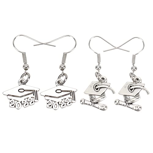 Beaupretty 2 Paare Bachelor's Cap Ohrringe Abschluss Für Bohemien Graduierung Mode Ohrringe Grad-cap-ohrringe Party -ohr -anhänger Ohranhänger Legierung Silver von Beaupretty