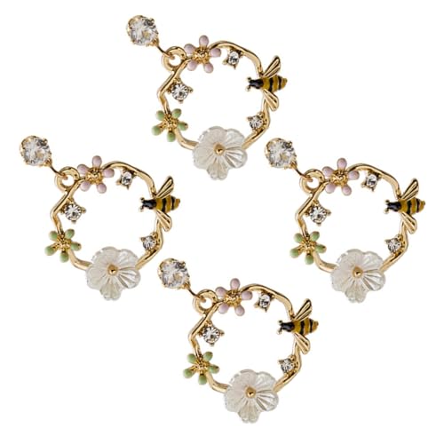Beaupretty 2 Paare Blumen Ohrringe mit Bienen Legierte Damen Baumelohrringe Langlebiger Modeschmuck für Besondere Anlässe Wie Hochzeit Party von Beaupretty