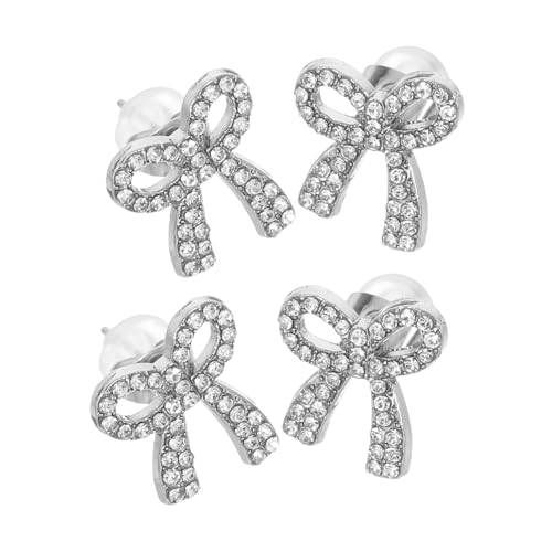 Beaupretty 2 Paare Bowknot Ohrringe Damen Glitzernde Strass Schleifen Ohrstecker Leicht Glamourös Für Partys und Besondere Anlässe von Beaupretty