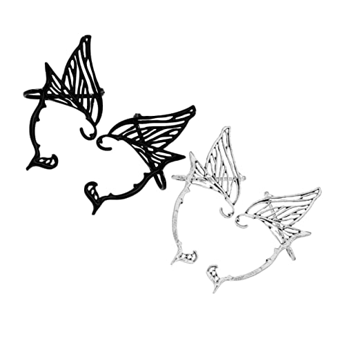 Beaupretty 2 Paar Schmetterlinge Ohrmanschetten Ohrclips Für Damen Legierung Nicht Durchbohrt Angenehm Zu Tragen Für Gepiercte Und Gepiercte Ohren von Beaupretty