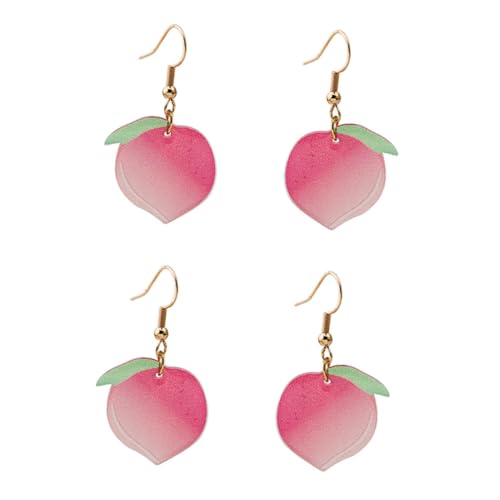 Beaupretty 2 Paare Damen Ohrstecker Pfirsich Ohrringe Modisch Langlebig Kreatives Design für Valentinstag und Alltag Leicht und Elegant von Beaupretty
