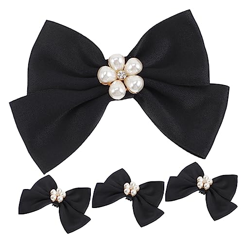 Beaupretty 2 Paare Dekorative Schleifen Schuhclips mit Perlen Abnehmbare Schuhschnallen Schuhaccessoires für Damen Hochzeit Party Alltag Schwarz von Beaupretty