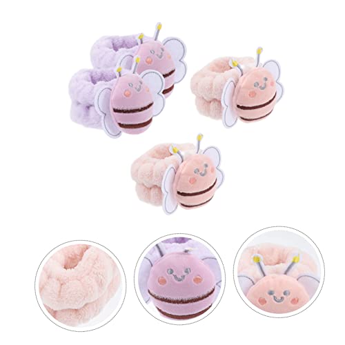 Beaupretty 2 Paare Flanell Handgelenkbänder zum Gesicht Waschen Saugfähige Mikrofaser Waschbänder für Damen Weiche Strapazierfähige Wrist Spa Bänder Schützend und Angenehm für von Beaupretty