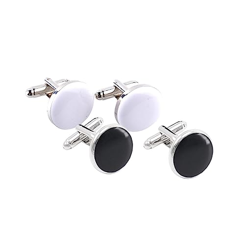 Beaupretty 2 Paare Herren Manschettenknöpfe Runde Cufflinks Modische Hemdknöpfe Robuste Langlebige Qualität für Stilvolle Hemden und Vielseitige Kleidung von Beaupretty