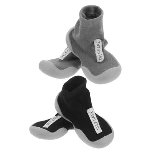 Beaupretty 2 Paare Lernschuhe aus Atmungsaktivem Material rutschfest mit Weicher Sohle Bequeme Sockenschuhe für Jungen und Mädchen als Erste Lauflernschuhe Innen und Außen von Beaupretty