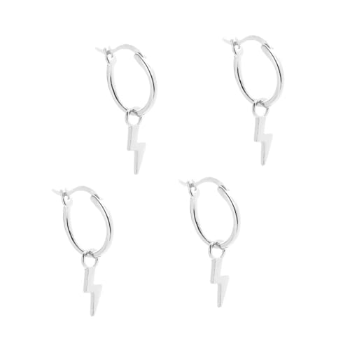 Beaupretty 2 Paare Ohrhänger Damen Creolen Ohrringe Silberfarben Stylische Dangle Ohrringe Leicht Modisch für Alltag und Party Geschenkidee für Frauen von Beaupretty