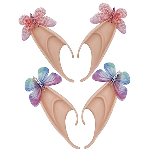 Beaupretty 2 Paare Schmetterling Elfenohren Cosplay Ohren Hautfreundlichem und Wiederverwendbar für Karneval Halloween Weihnachten und Partyzubehör von Beaupretty