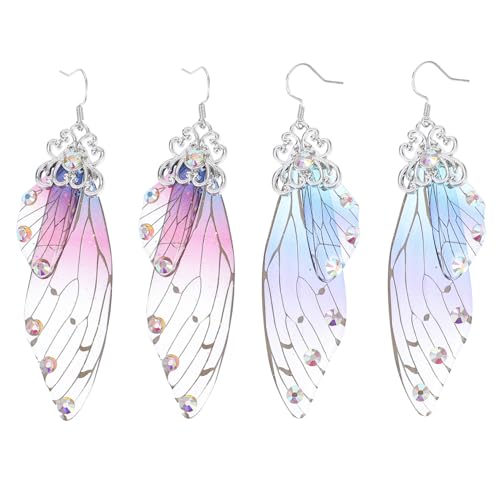 Beaupretty 2 Paare Schmetterlingsflügel Ohrhänger Damen Langlebig Modisch Verarbeitung Einzigartiger Komfortabel Leichte Ohrdekoration von Beaupretty
