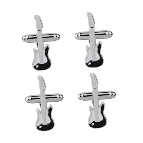 Beaupretty 2 Paare Stylische Manschettenknöpfe Herren aus Langlebiger Gitarre Design Einzigartige Kleidungsknöpfe für Hemd Business Hochzeit Party von Beaupretty