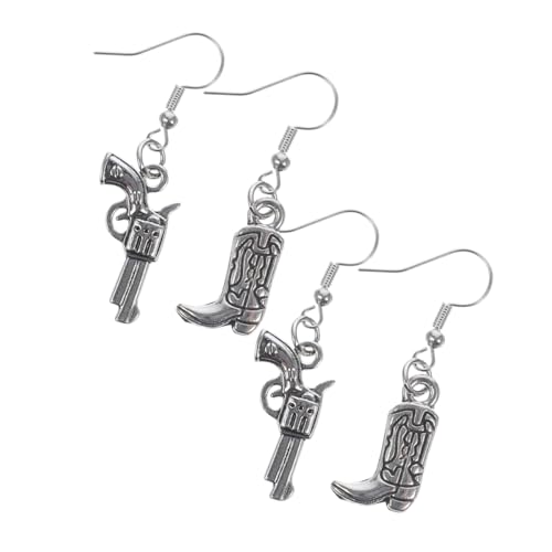 Beaupretty 2 Paare Vintage Western Ohrringe Damen Cowgirl Ohrschmuck mit Cowboy Stiefel und Farm Motiven Hängende Ohranhänger Vielseitig für Alltag und Festliche Anlässe von Beaupretty