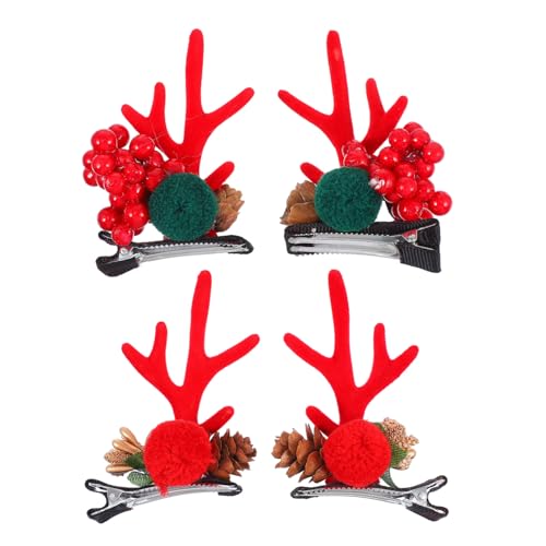 Beaupretty 2 Paare Weihnachts Hirschgeweih Haarspangen Rentier Geweih Haarschmuck Leicht Langlebig für Weihnachtskostüm Junge Mädchen Damen von Beaupretty