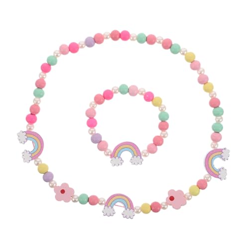 Beaupretty 2 STÜCK Bunte Kinderarmbänder aus Holz mit Verstellbarer DIY Schmuckset für Mädchen Kreative Bastelidee Natürliche Holzperlen zu Geburtstag und Feiertagen von Beaupretty