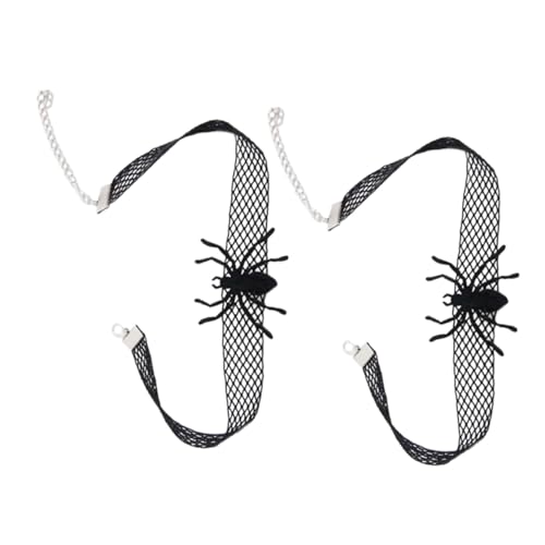 Beaupretty 2 STÜCK Halloween Spider Choker Gothic Halskette mit Filigranem Spinnenanhänger Schwarzes Spitzen design Feine Verarbeitung für Halloween Party Festival und Alltagsmode von Beaupretty
