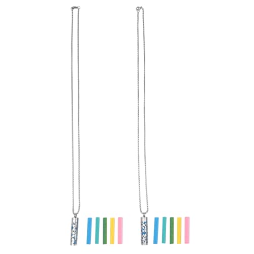 Beaupretty 2 Sätze Aromatherapie Halskette Edelstahl Duftanhänger mit Baumwollkernen Herren Hiphop Schmuck Leicht Stilvoll Langlebig Geeignet für Partys und Festliche Anlässe Zufällige Farbe von Beaupretty