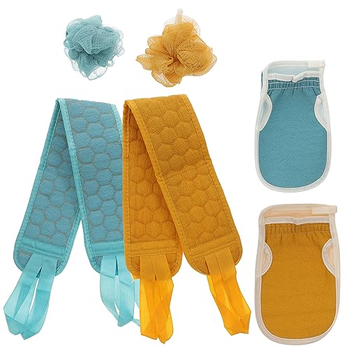Beaupretty 2 Sätze Badehandtuch Set mit Peelinghandschuhen und Badeschwämmen Langlebige Körperreinigungstücher mit Reichhaltigem Schaum Geeignet für Duschen und Bad Teiliges Set Blau und von Beaupretty
