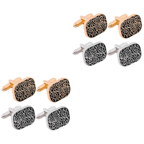 Beaupretty 2 Sätze Hochwertige Manschettenknöpfe Für Herren Gold Und Silber Klassische Tuxedo Accessoires Mit Elegantem Design Für Hochzeiten Partys Und Besondere Anlässe 2 Paare * 2 von Beaupretty