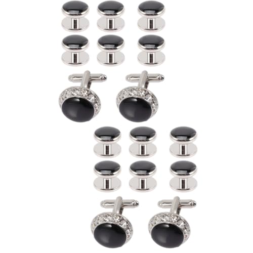 Beaupretty 2 Sätze Manschettenknöpfe Für Herren Teiliges Mit Funkelnden Strasssteinen Elegantes Accessoire Für Hochzeit Und Business Hochwertiges Design Für Hemd Und Anzug 8 Stücke * 2 von Beaupretty