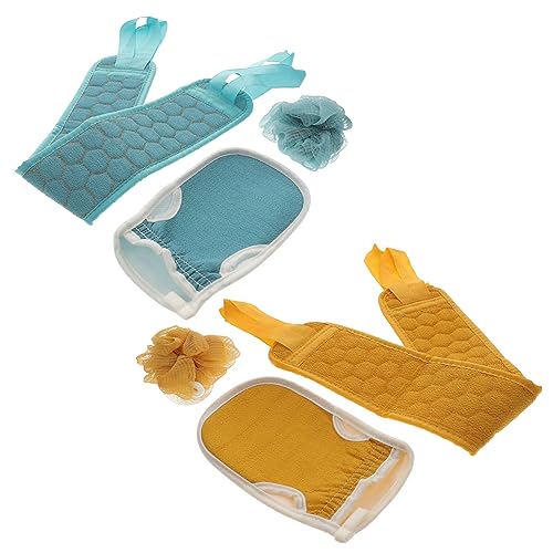 Beaupretty 2 Sätze Mud Scrubbing Towel und Back Scrubbing Balls Hautfreundliches Peeling Badetuch Set Langlebig Sanfte Massage für Dusche und Körperpflege von Beaupretty
