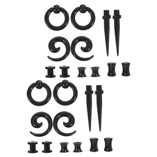Beaupretty 2 Sätze Ohrpiercing Set Teilig Schwarz Taper Tunnel Expander Leicht Robust Damen Herren Piercing Schmuck Mix Match von Beaupretty